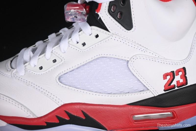 Nike Air Jordan 5 Retro Basketball Shoes Fire Red Black Tongue - HQ7978-101