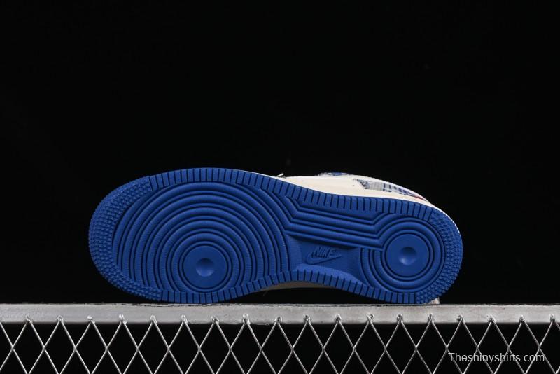 Nike Air Force 1 '07 Low Stussy Collaboration Gradient Denim Casual Sneakers - XS1958-586