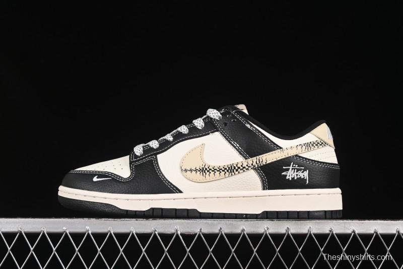 Nike SB Dunk Low Stussy Collaboration Panda Anniversary Custom Low-Top Casual Skate Shoes - ZH2598-271