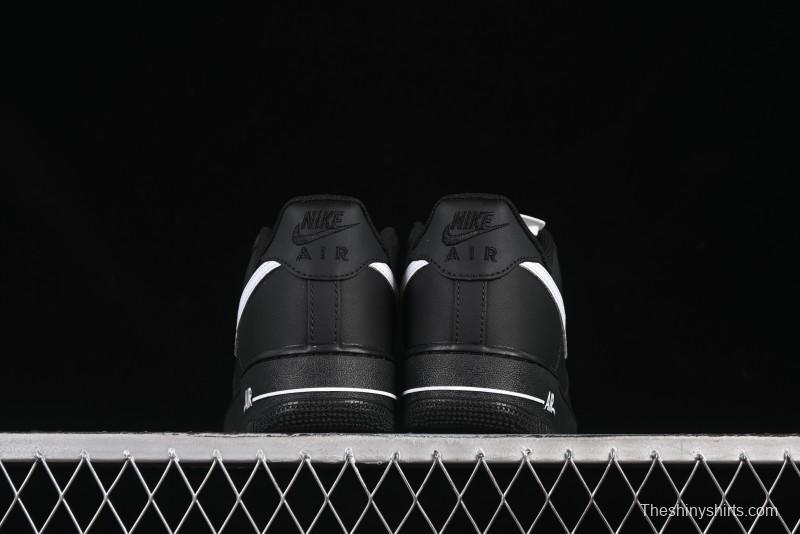 Nike Air Force 1 '07 Low Casual Sneakers in Black & White with Hemp Rope Detailing - ZH0316-073