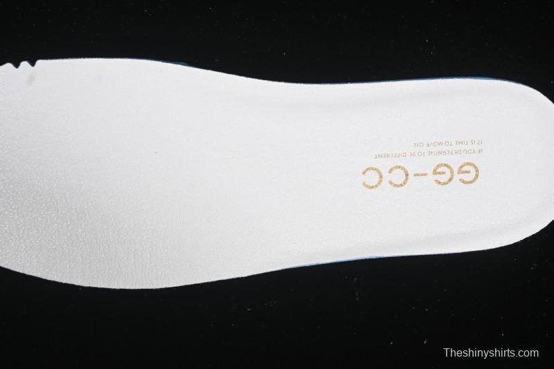 GG-CC Star Same Style Lace-Up Hollow Out Dad Shoes with 5cm Hidden Height Increase - G25X269 White Blue