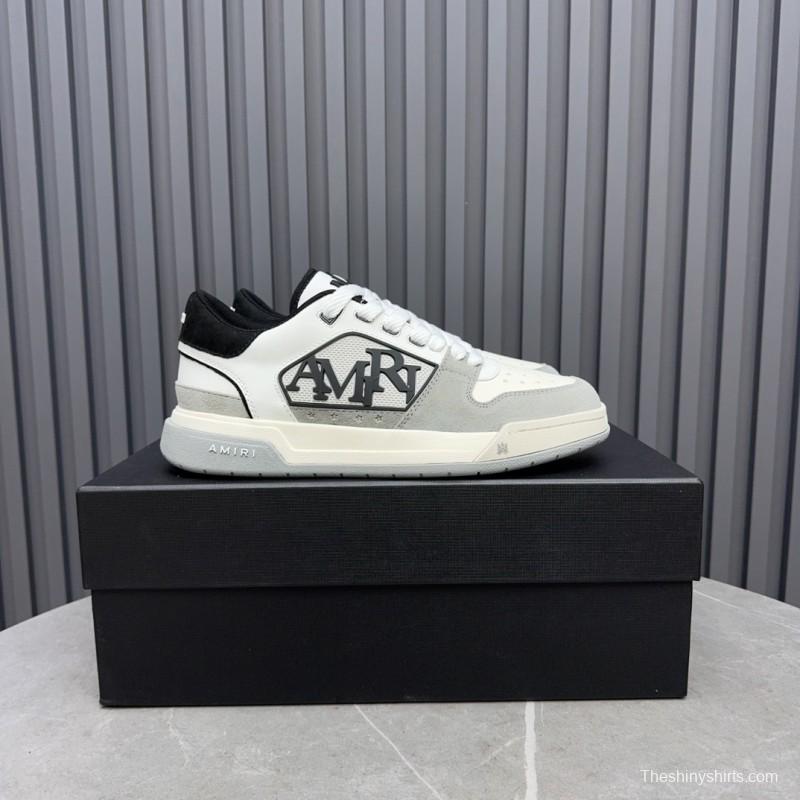 2025 Unisex Amiri White Black Suede Leather Sneakers MJ00360