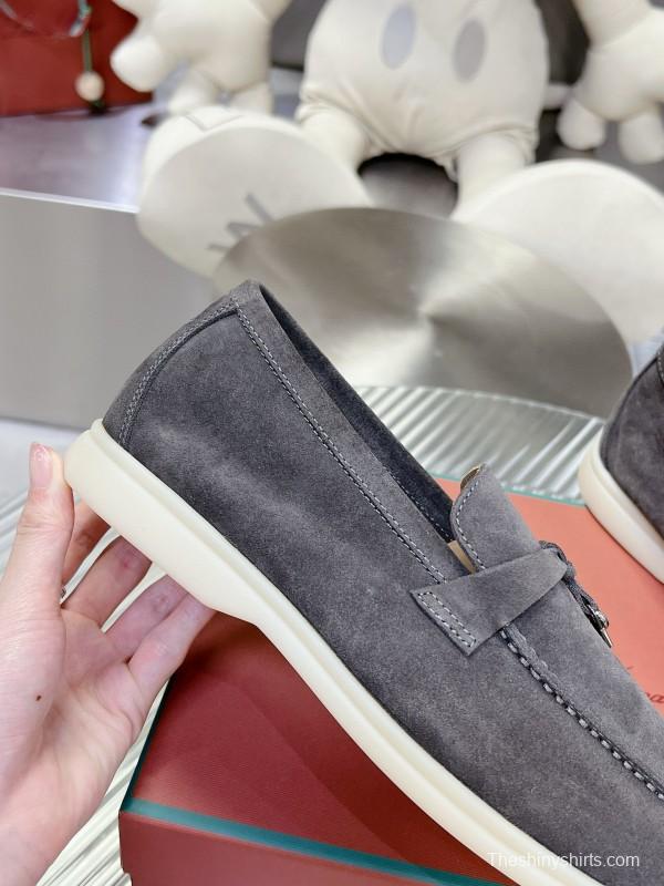 2024 Unisex Le Parmentier Gray Suede Loafers MJ00270