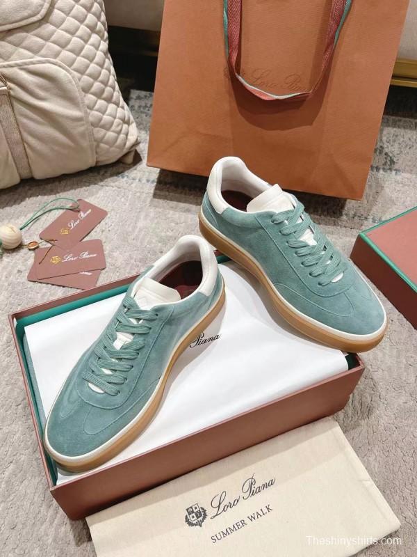 2025 Unisex Le Parmentier Green Suede Leather Sneakers Top Version LY00320(F)/LY00330(M)