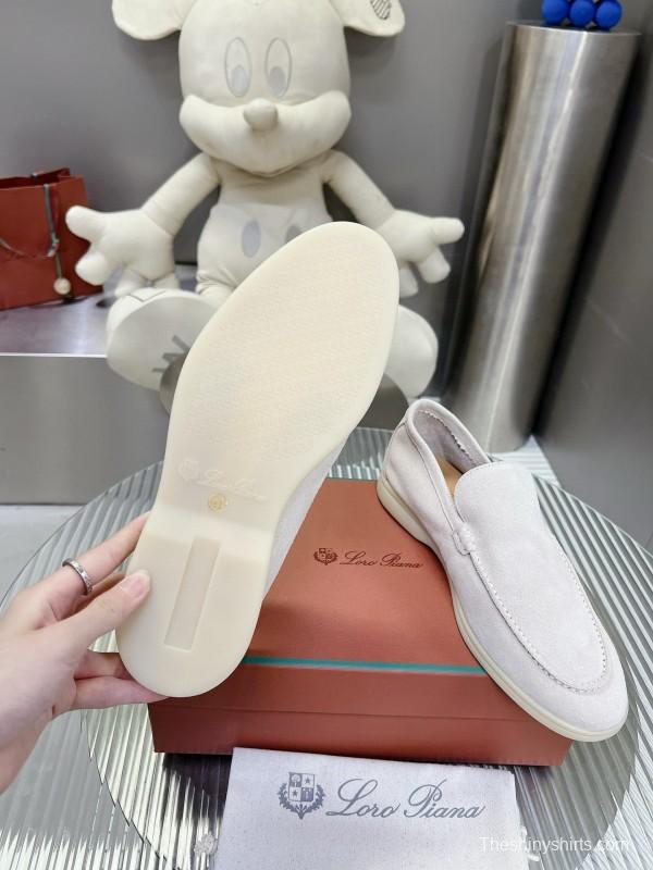 2024 Unisex LP White Suede Loafers MJ00270