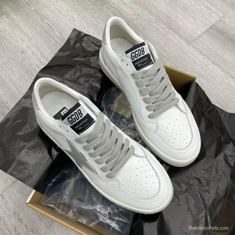 2024 Unisex GGDB White Silver Leather Sneakers MJ00260