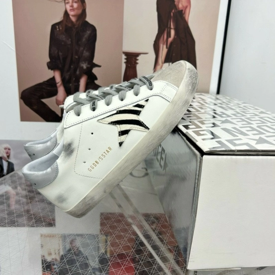 2025 Women GGDB White Black Leather Suede Sneakers
