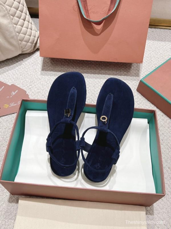 2025 Women LP Navy Suede Sandals LY00360