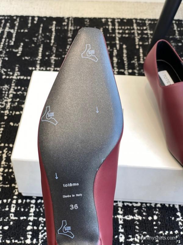 2025 Women Toteme Burgundy Leather Loafers