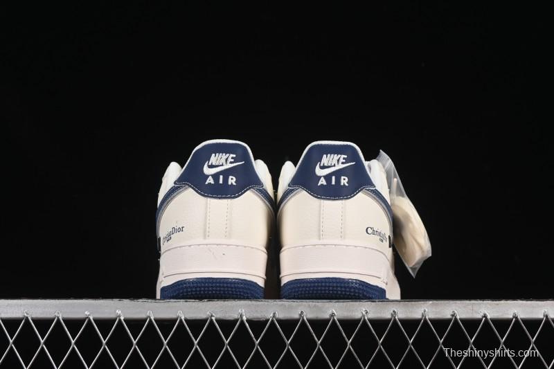 Nike Air Force 1 '07 Low Dior Collaboration Blue Four Small Silver Swoosh Casual Sneakers - XS2869-001