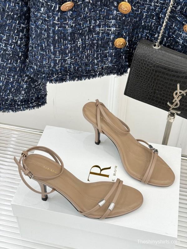 2025 Women Yves Saint Laurent Beige Leather Sandals KFY00270