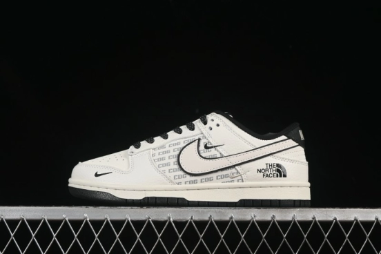 Nike SB Dunk Low The North Face Collaboration Black White Triple Swoosh Anniversary Custom Low-Top Skate Shoes - SC9207-423