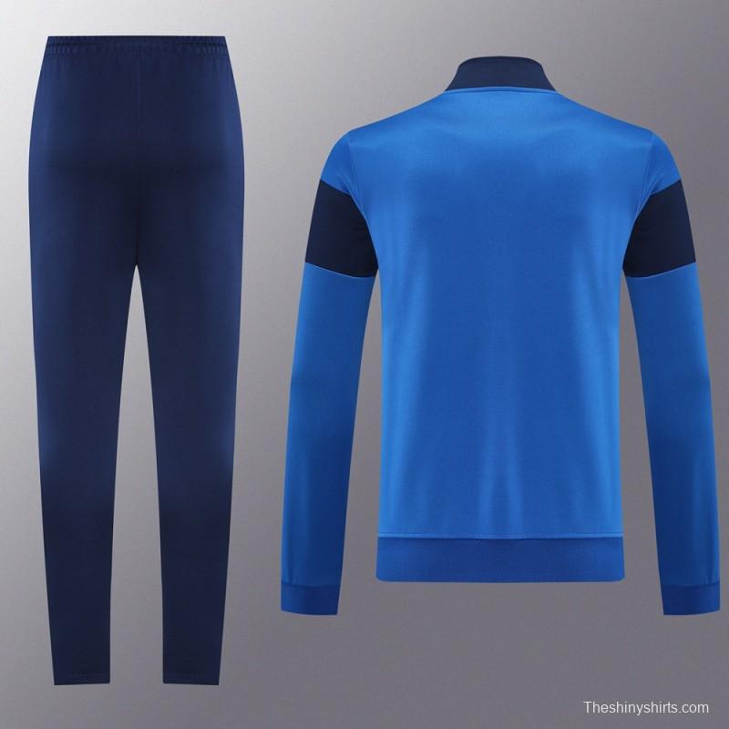 2025 Nike Blue/Black Full Hoodie Zipper Jacket +Long Pants