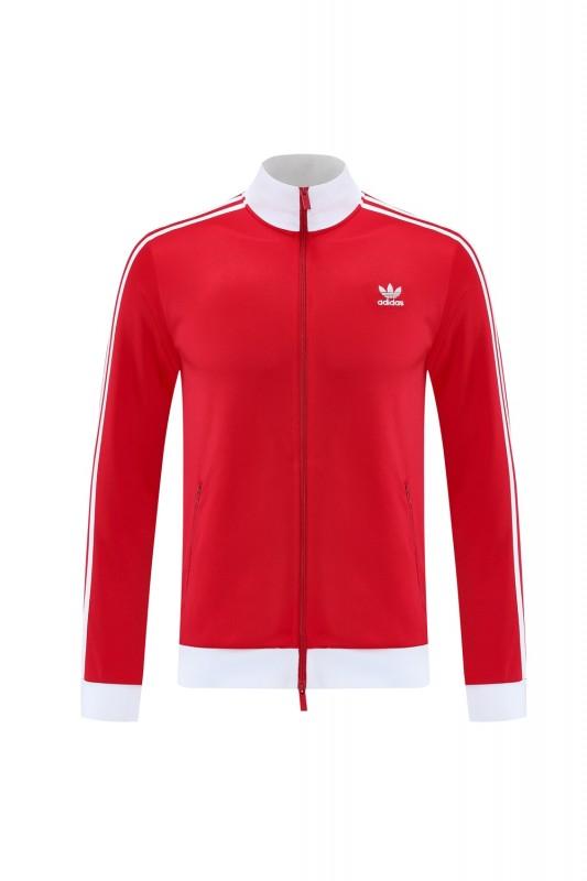 2025 Adidas Original Red Full Hoodie Zipper Jacket +Long Pants