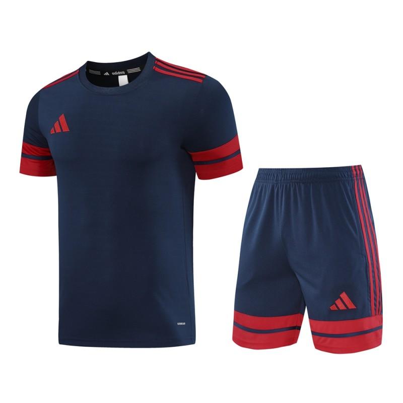 2025 Adidas Black/Red Short Sleeve Jersey+Shorts