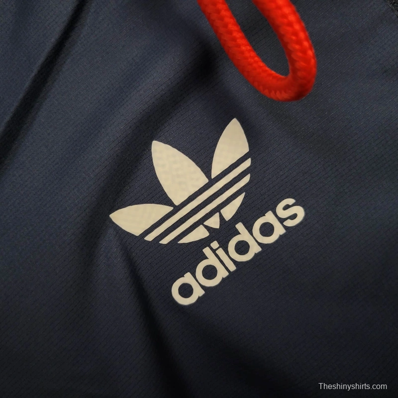 25/26 Arsenal Jacket Navy/Red Windbreaker