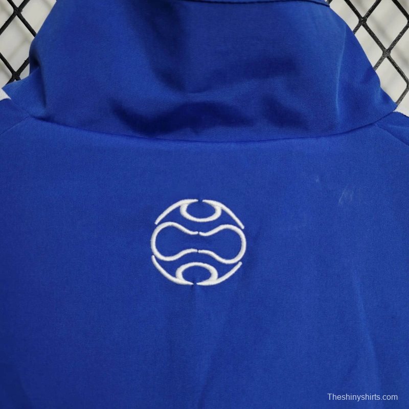 2025 Greece Jacket White/Blue Windbreaker