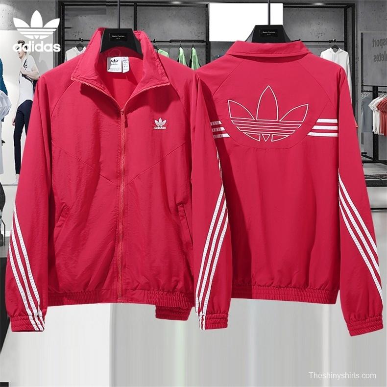 2025 Adidas Original Blue/Brick red/Bright Red/BLACK Full Zipper Windbreaker 4 Colors