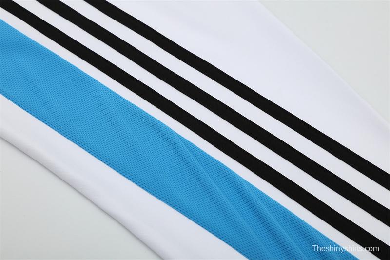 Retro 03/04 Real Madrid White Half Zipper Jacket+Long Pants