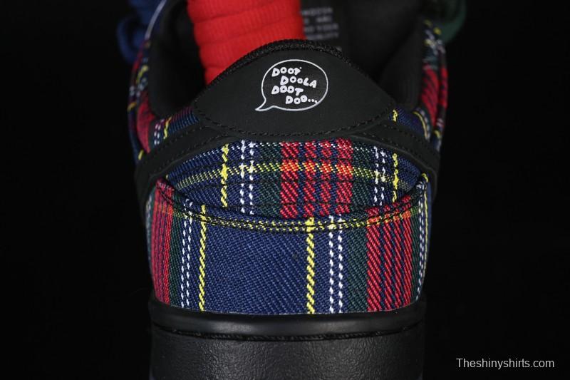 Nike SB Dunk Low Nardwuar Collaboration Scottish Plaid Low-Top Casual Skate Shoes - II1493-600