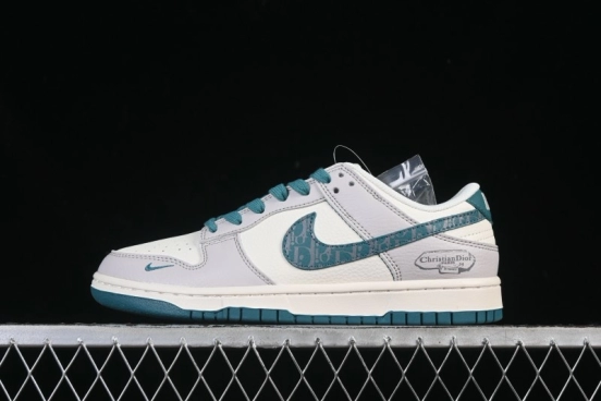 Nike SB Dunk Low Dior Collaboration White Gray Anniversary High-End Custom Low-Top Casual Skate Shoes ZH2588-277