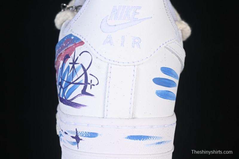 Nike Air Force 1'07 Low Libra Hand-Painted Zodiac Series Low-Top Casual Sneakers - 9231023