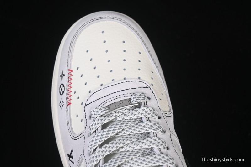 Nike Air Force 1 '07 Low LV Collaboration Black Swoosh Woven Label Casual Sneakers - CX5050-Y23