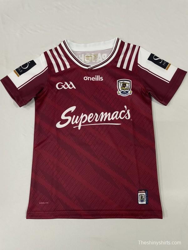 25/26 Galway GAA Maroon with White Stripes Kids Jersey
