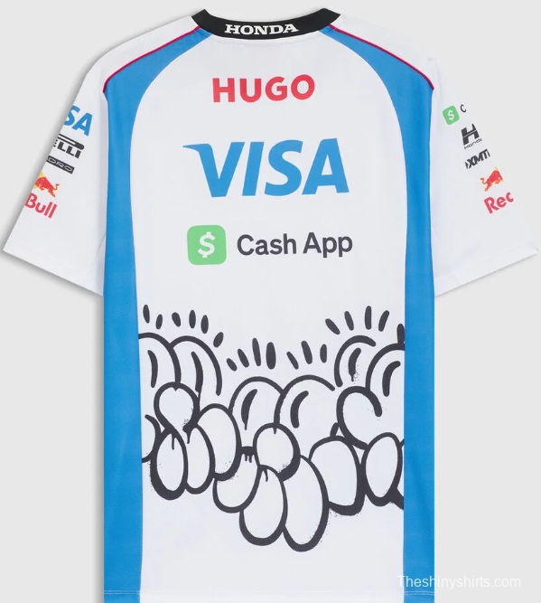 25/26 F1 Racing 92 White with Blue Artistic Cloud Pattern Jersey