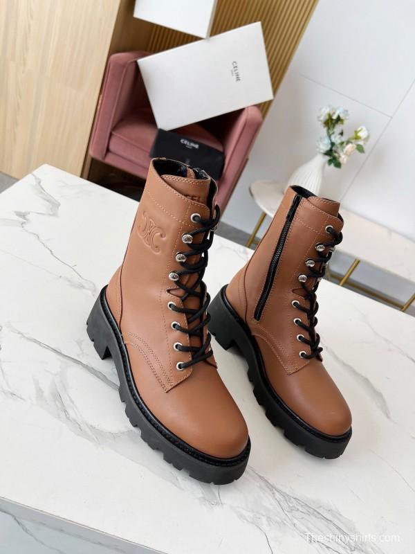 CELINE Triomphe Ankle Boots with 5cm Heel - L Y00340