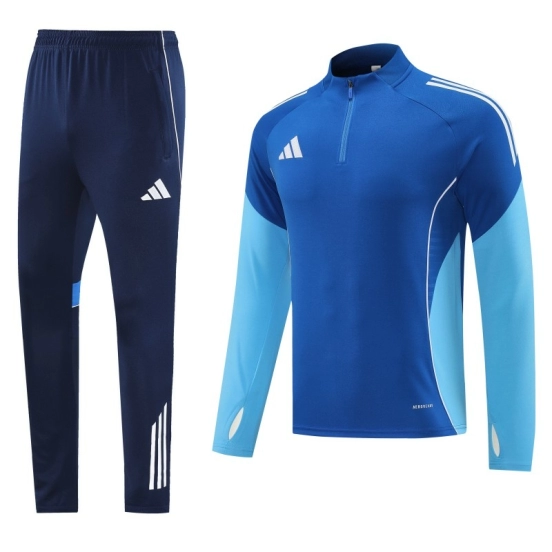 25/26  Adidas Royal Blue/Sky Blue Full zipper Jacket Tracksuit+ long pants