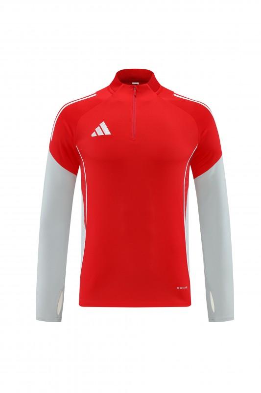 25/26  Adidas Red/White Full zipper Jacket Tracksuit+ long pants