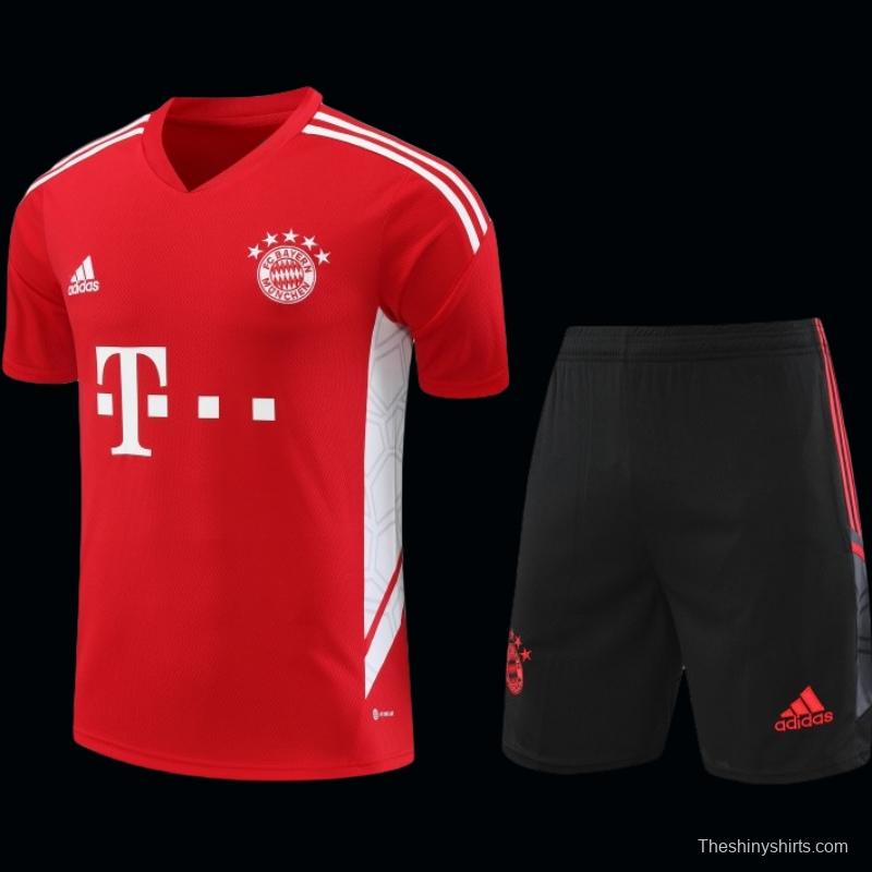 23-24 Bayern Munich Red White Short Sleeve+Shorts