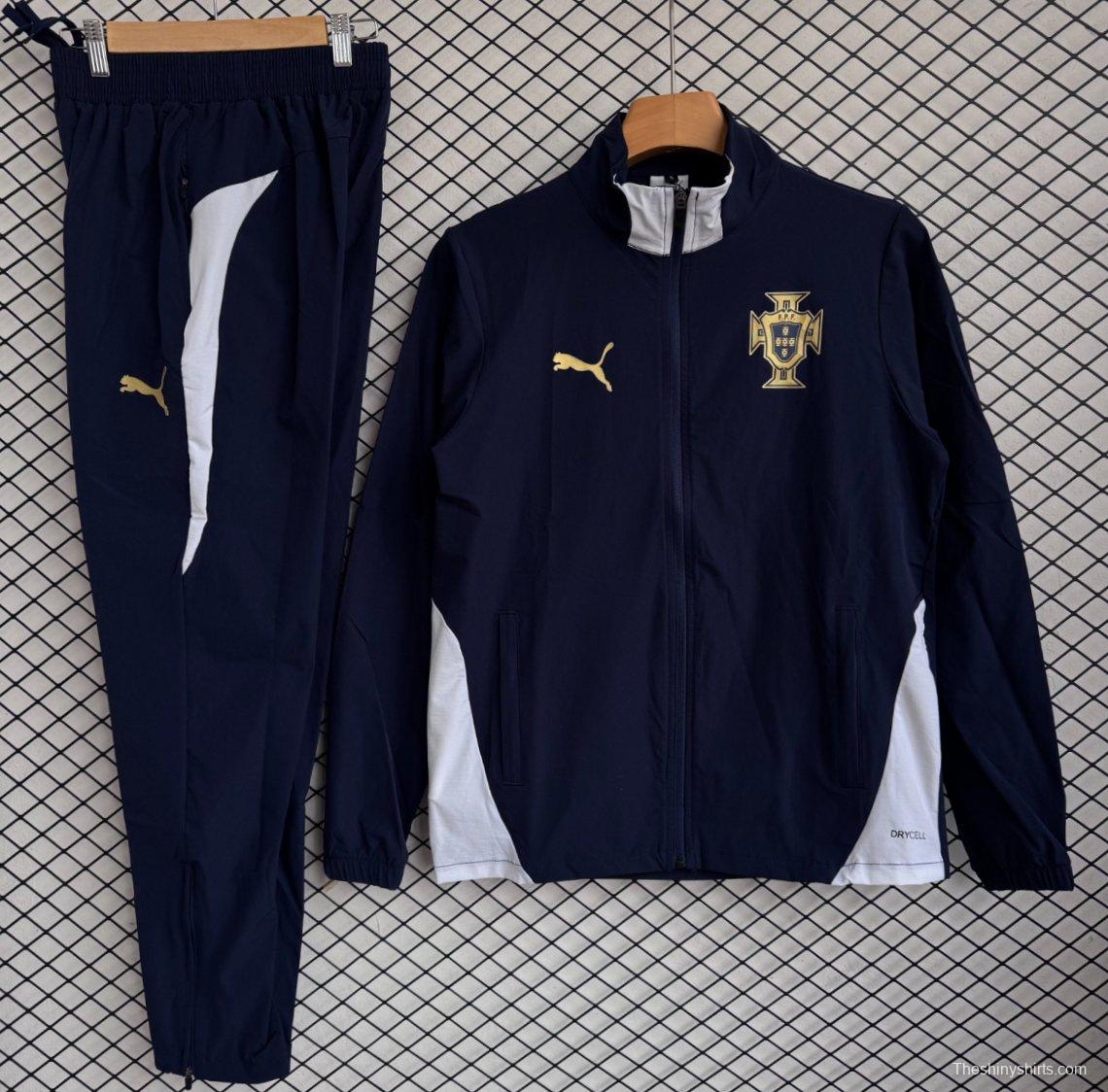 25/26 Portugal Navy Full Zipper Windbreaker + Long Pants